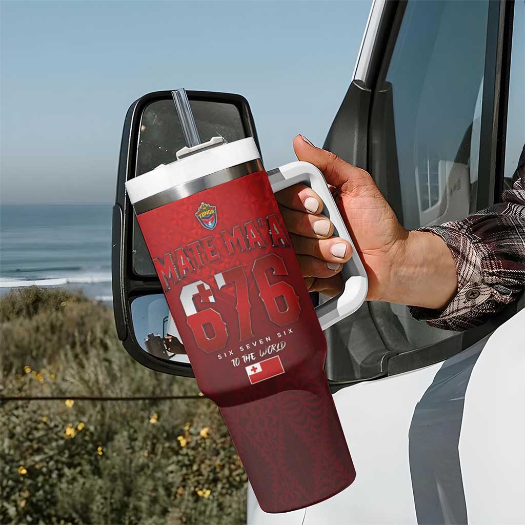 Mate Ma'a Tonga Rugby Tumbler With Handle Six Seven Six to The World LT03 - Polynesian Pride