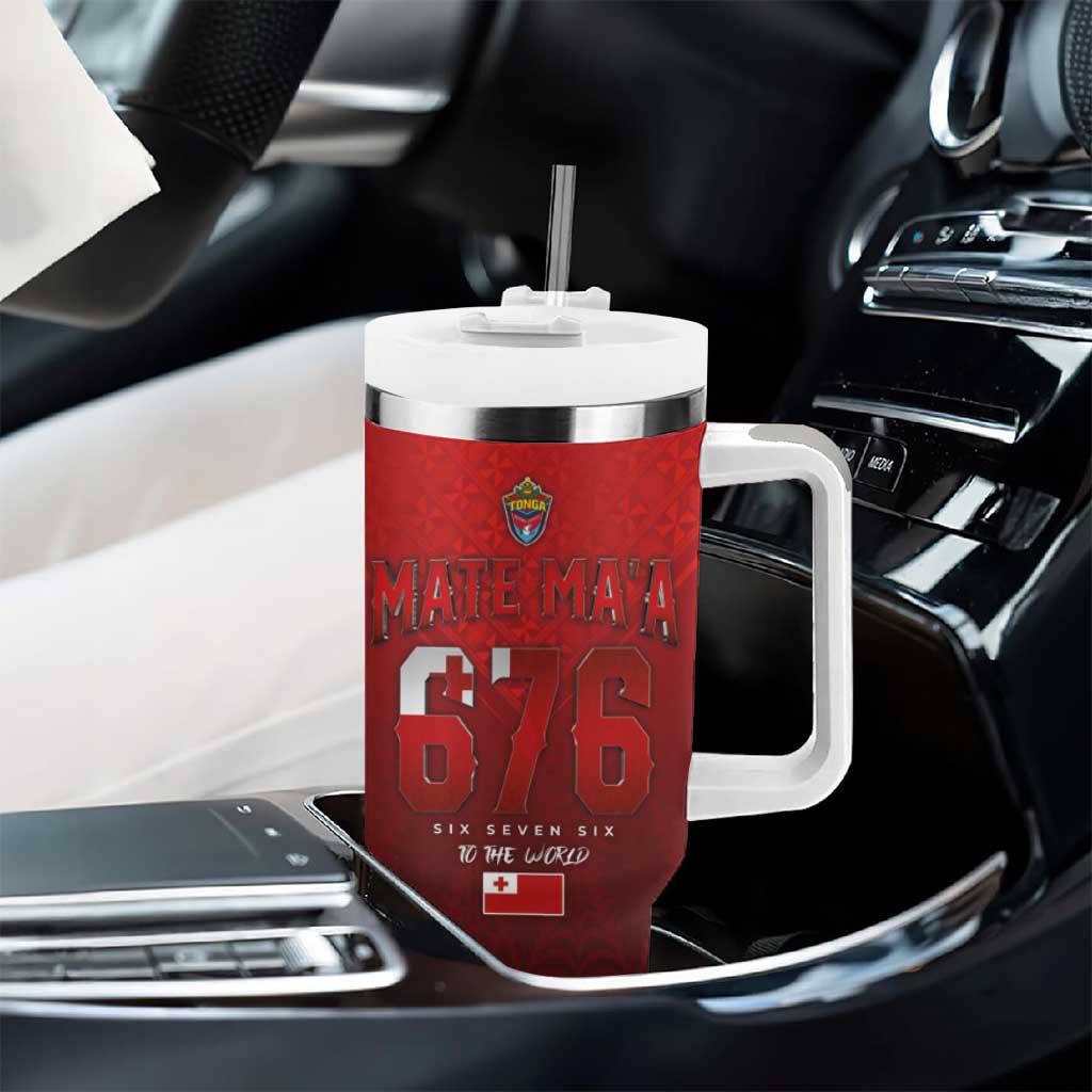 Mate Ma'a Tonga Rugby Tumbler With Handle Six Seven Six to The World LT03 - Polynesian Pride
