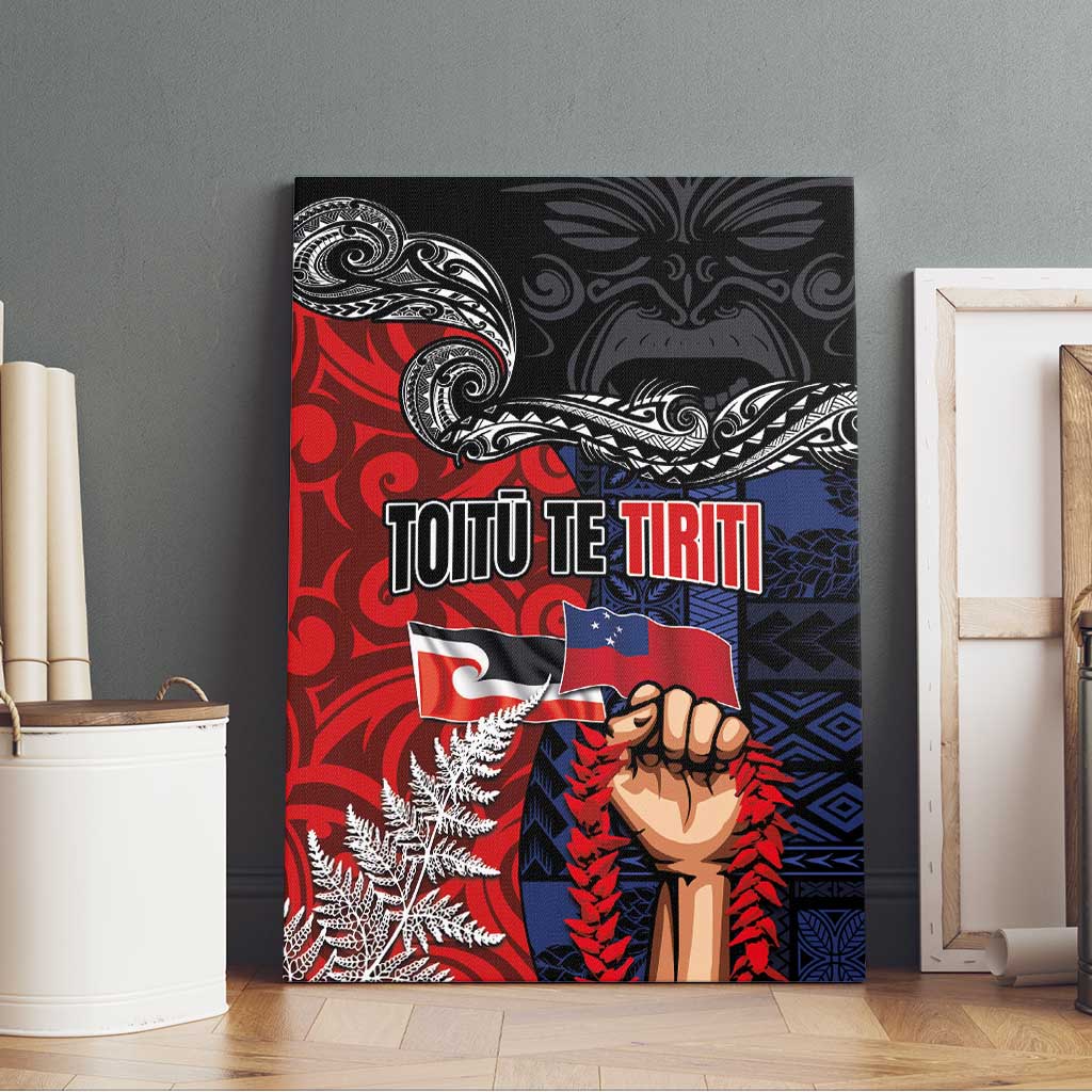 Aotearoa and Samoa Toitu Te Tiriti Canvas Wall Art Honour the Treaty - Te Tiriti Is Us LT03 - Polynesian Pride