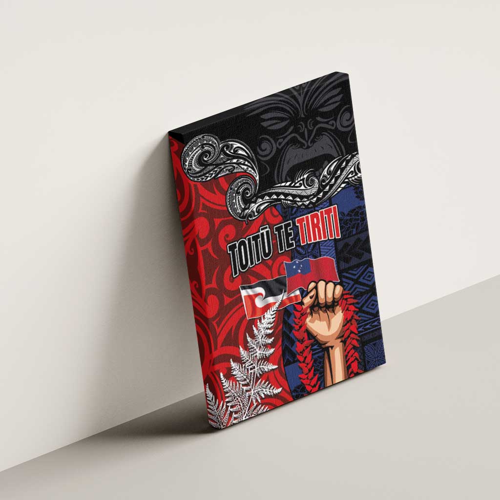 Aotearoa and Samoa Toitu Te Tiriti Canvas Wall Art Honour the Treaty - Te Tiriti Is Us LT03 - Polynesian Pride