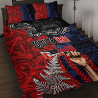 Aotearoa and Samoa Toitu Te Tiriti Quilt Bed Set Honour the Treaty - Te Tiriti Is Us LT03 Black - Polynesian Pride