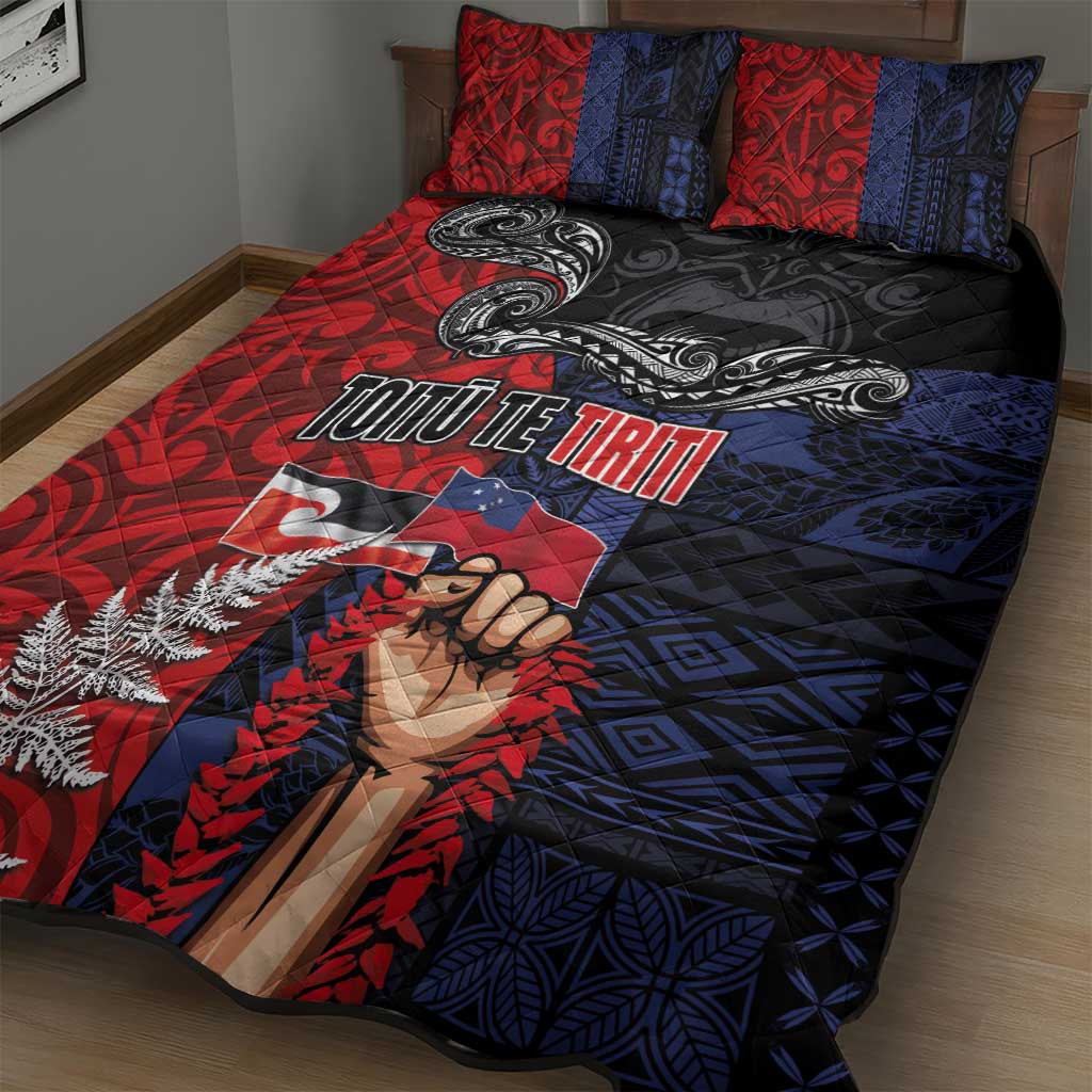 Aotearoa and Samoa Toitu Te Tiriti Quilt Bed Set Honour the Treaty - Te Tiriti Is Us LT03 - Polynesian Pride