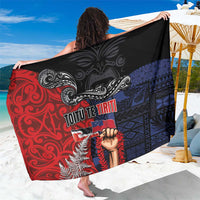 Aotearoa and Samoa Toitu Te Tiriti Sarong Honour the Treaty - Te Tiriti Is Us LT03 One Size 44 x 66 inches Black - Polynesian Pride