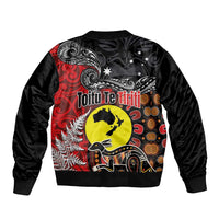 Aotearoa and Australia Toitu Te Tiriti Bomber Jacket Honour the Treaty - Te Tiriti Is Us LT03 - Polynesian Pride