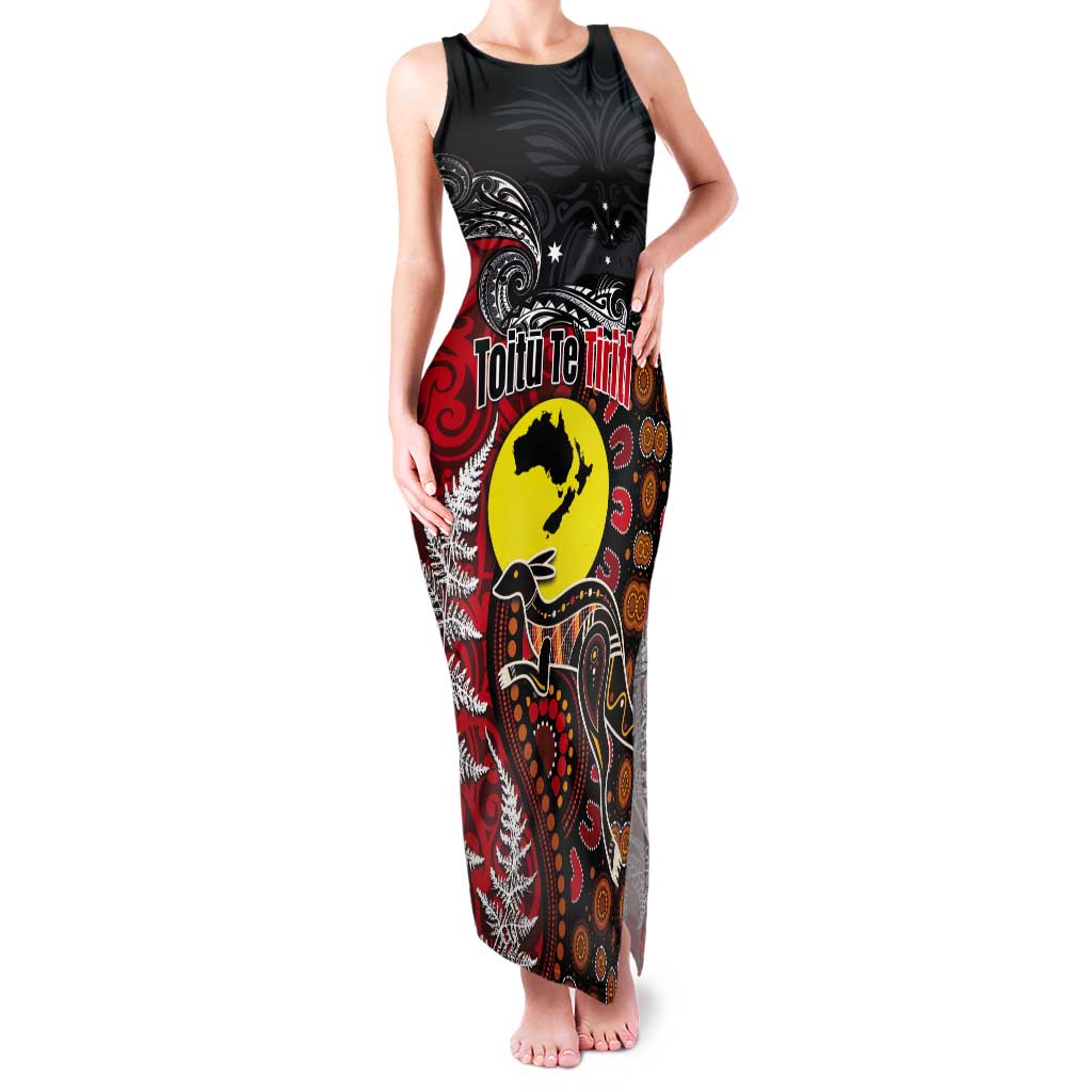 Aotearoa and Australia Toitu Te Tiriti Tank Maxi Dress Honour the Treaty - Te Tiriti Is Us