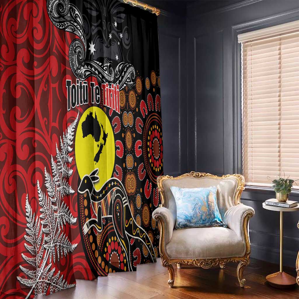 Aotearoa and Australia Toitu Te Tiriti Window Curtain Honour the Treaty - Te Tiriti Is Us LT03 - Polynesian Pride