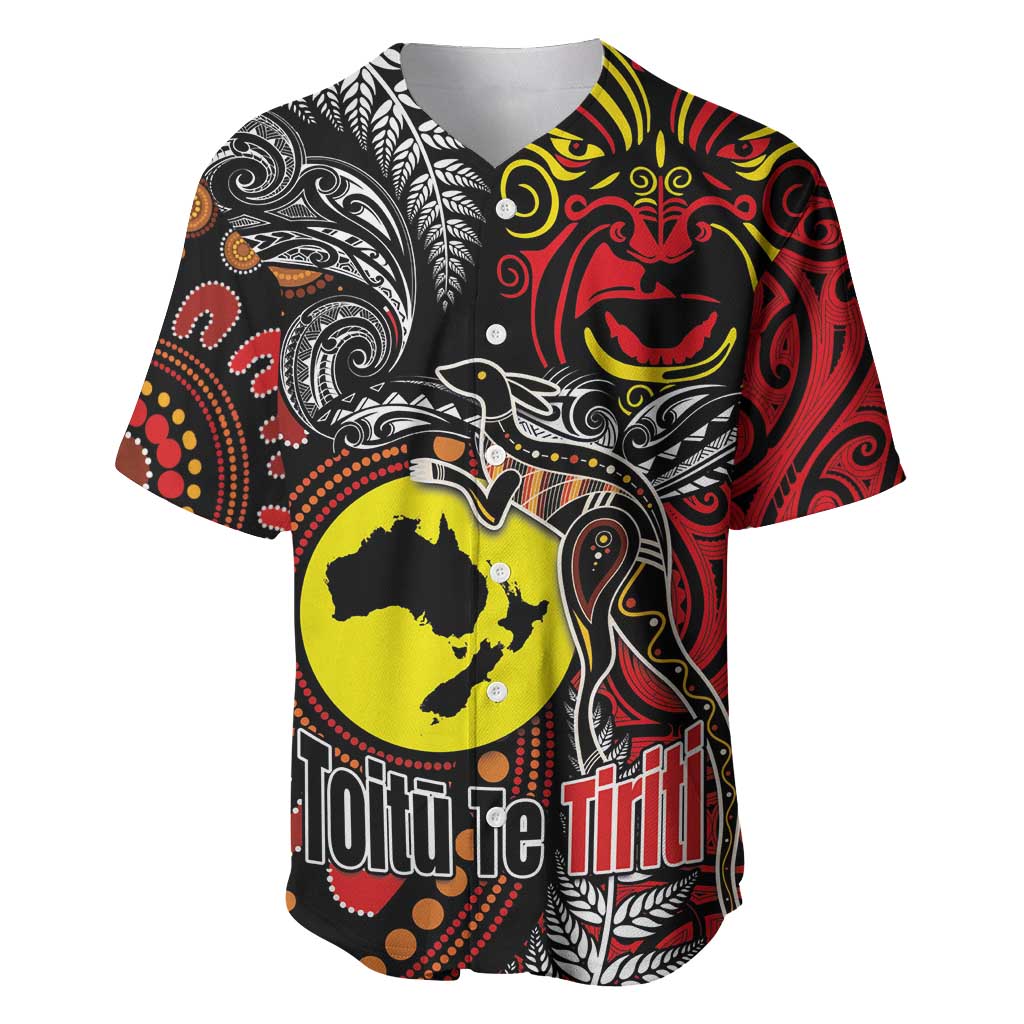 Aotearoa and Australia Toitu Te Tiriti Baseball Jersey Honour the Treaty - Stand Together Stand Stronger LT03 Black - Polynesian Pride