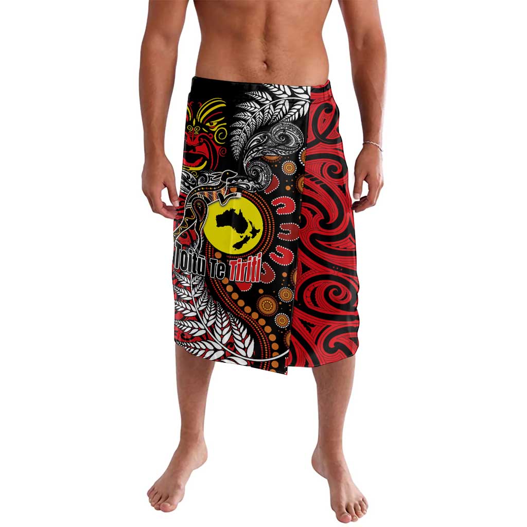 Aotearoa and Australia Toitu Te Tiriti Lavalava Honour the Treaty - Stand Together Stand Stronger LT03 Black - Polynesian Pride