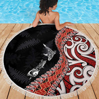Aotearoa Maori Stylized Koru - Silver Ferns Beach Blanket LT03 - Polynesian Pride