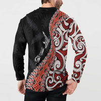 Aotearoa Maori Stylized Koru - Silver Ferns Button Sweatshirt LT03 - Polynesian Pride