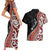 Aotearoa Maori Stylized Koru - Silver Ferns Couples Matching Short Sleeve Bodycon Dress and Hawaiian Shirt