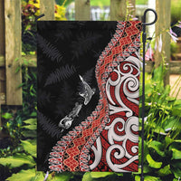 Aotearoa Maori Stylized Koru - Silver Ferns Garden Flag LT03 Garden Flag Red - Polynesian Pride