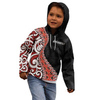 Aotearoa Maori Stylized Koru - Silver Ferns Kid Hoodie LT03 - Polynesian Pride