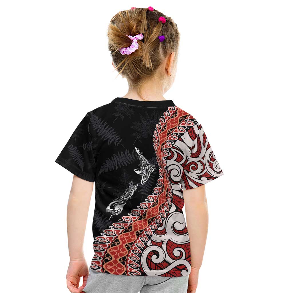 Aotearoa Maori Stylized Koru - Silver Ferns Kid T Shirt LT03 - Polynesian Pride