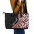 Aotearoa Maori Stylized Koru - Silver Ferns Leather Tote Bag