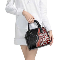 Aotearoa Maori Stylized Koru - Silver Ferns Shoulder Handbag LT03 - Polynesian Pride