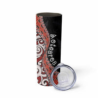 Aotearoa Maori Stylized Koru - Silver Ferns Skinny Tumbler LT03 - Polynesian Pride