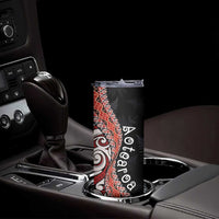 Aotearoa Maori Stylized Koru - Silver Ferns Skinny Tumbler LT03 - Polynesian Pride