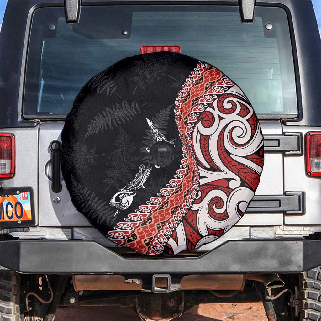 Aotearoa Maori Stylized Koru - Silver Ferns Spare Tire Cover