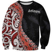 Aotearoa Maori Stylized Koru - Silver Ferns Sweatshirt LT03 Unisex Red - Polynesian Pride