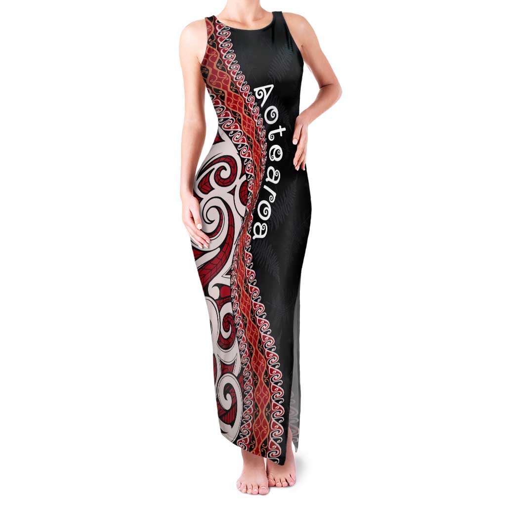 Aotearoa Maori Stylized Koru - Silver Ferns Tank Maxi Dress