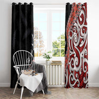 Aotearoa Maori Stylized Koru - Silver Ferns Window Curtain LT03 - Polynesian Pride