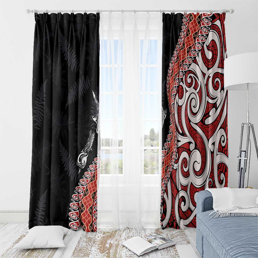Aotearoa Maori Stylized Koru - Silver Ferns Window Curtain LT03 - Polynesian Pride