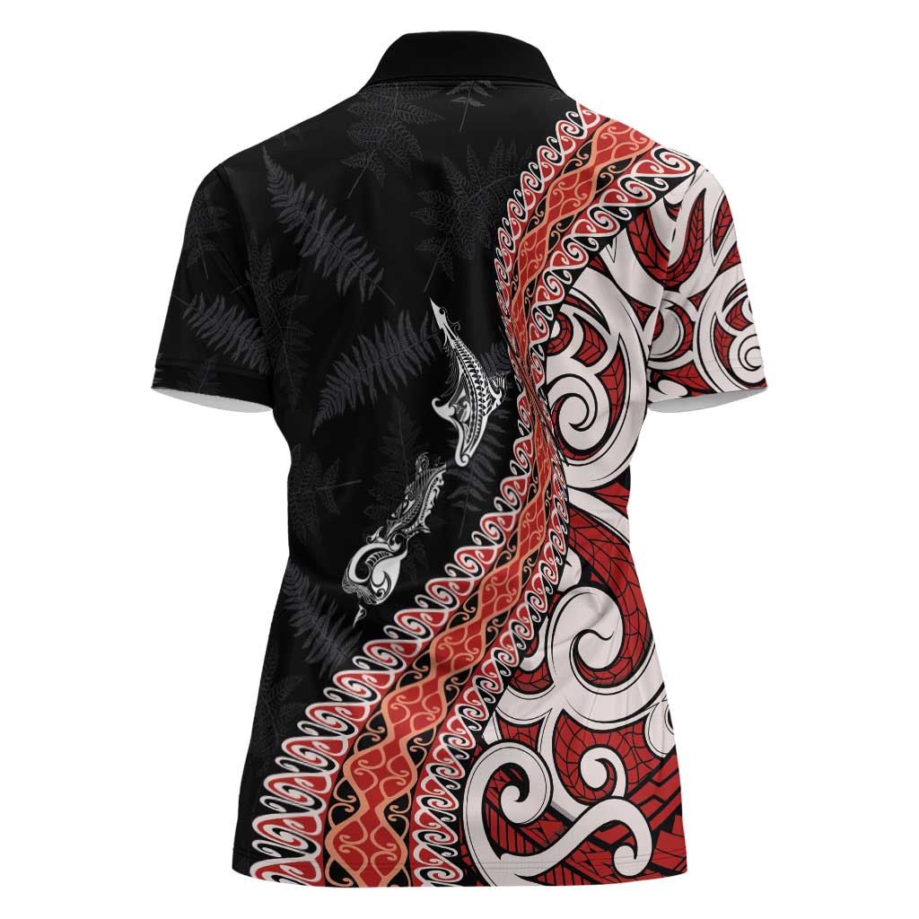 Aotearoa Maori Stylized Koru - Silver Ferns Women Polo Shirt LT03 - Polynesian Pride
