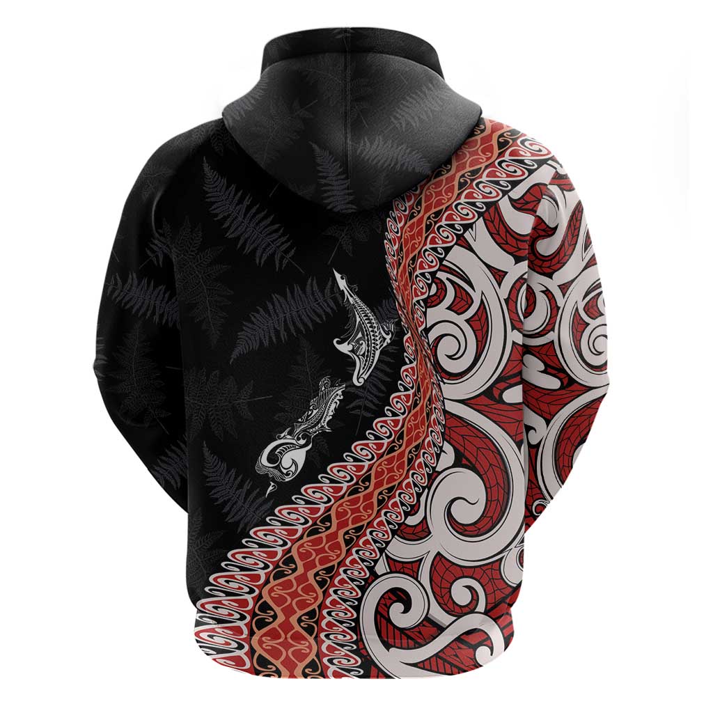 Aotearoa Maori Stylized Koru - Silver Ferns Zip Hoodie LT03 - Polynesian Pride