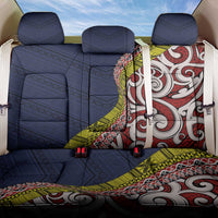 Aotearoa and Niue Back Car Seat Cover Hiapo Maori Stylized Koru LT03 One Size Blue - Polynesian Pride