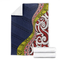 Aotearoa and Niue Blanket Hiapo Maori Stylized Koru LT03 - Polynesian Pride