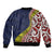 Aotearoa and Niue Bomber Jacket Hiapo Maori Stylized Koru