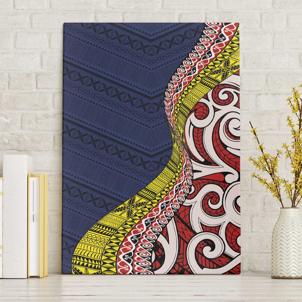 Aotearoa and Niue Canvas Wall Art Hiapo Maori Stylized Koru