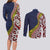 Aotearoa and Niue Couples Matching Long Sleeve Bodycon Dress and Long Sleeve Button Shirt Hiapo Maori Stylized Koru