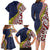 Aotearoa and Niue Family Matching Long Sleeve Bodycon Dress and Hawaiian Shirt Hiapo Maori Stylized Koru