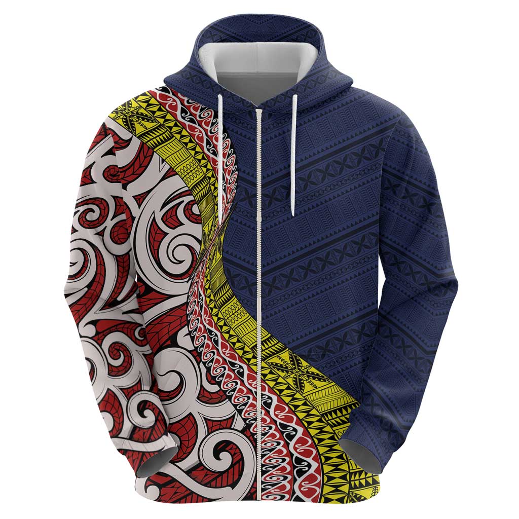 Aotearoa and Niue Hoodie Hiapo Maori Stylized Koru LT03 - Polynesian Pride