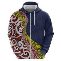 Aotearoa and Niue Hoodie Hiapo Maori Stylized Koru LT03 - Polynesian Pride