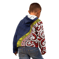 Aotearoa and Niue Kid Hoodie Hiapo Maori Stylized Koru LT03 - Polynesian Pride