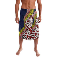 Aotearoa and Niue Lavalava Hiapo Maori Stylized Koru LT03 Blue - Polynesian Pride