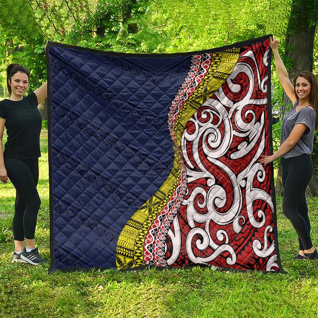 Aotearoa and Niue Quilt Hiapo Maori Stylized Koru LT03 - Polynesian Pride