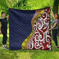 Aotearoa and Niue Quilt Hiapo Maori Stylized Koru LT03 - Polynesian Pride