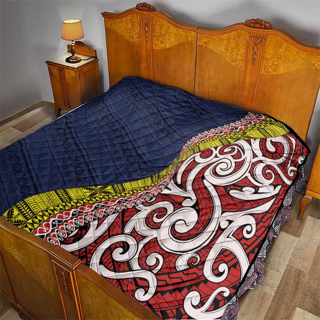 Aotearoa and Niue Quilt Hiapo Maori Stylized Koru LT03 - Polynesian Pride
