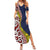 Aotearoa and Niue Summer Maxi Dress Hiapo Maori Stylized Koru