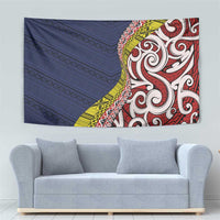 Aotearoa and Niue Tapestry Hiapo Maori Stylized Koru LT03 - Polynesian Pride