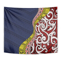 Aotearoa and Niue Tapestry Hiapo Maori Stylized Koru LT03 - Polynesian Pride