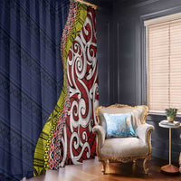 Aotearoa and Niue Window Curtain Hiapo Maori Stylized Koru LT03 - Polynesian Pride
