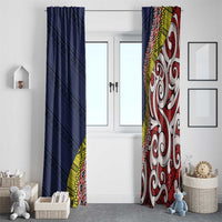 Aotearoa and Niue Window Curtain Hiapo Maori Stylized Koru LT03 - Polynesian Pride