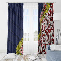 Aotearoa and Niue Window Curtain Hiapo Maori Stylized Koru LT03 - Polynesian Pride