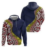 Aotearoa and Niue Zip Hoodie Hiapo Maori Stylized Koru LT03 - Polynesian Pride
