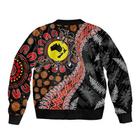 Aotearoa and Australia Bomber Jacket Maori Koru Ferns With Aboriginal Kangaroo LT03 - Polynesian Pride
